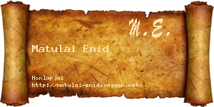 Matulai Enid névjegykártya